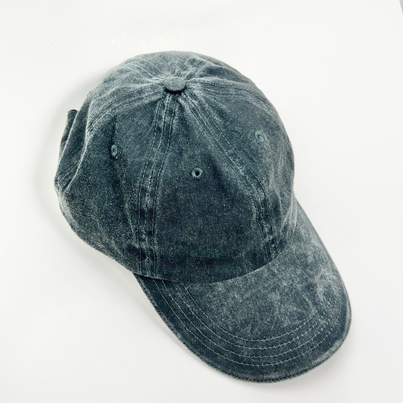 ANVIL |🧢 Vintage-Style Washed Gray Blue Faded Plain Adjustable Baseball Cap - Picture 1 of 7